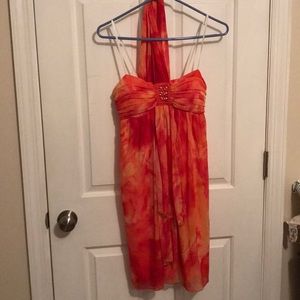 Beautiful summer wedding dress with halter necktie